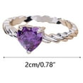 thumbnail image 3 of TIHLMK Fashion Heart-shaped Rhinestone Rings for Ladies Ring Jewelry Gift for Women Valentine's Day Gift, 3 of 6