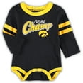 thumbnail image 2 of Newborn & Infant Black/Gold Iowa Hawkeyes Little Kicker Long Sleeve Bodysuit & Sweatpants Set, 2 of 3