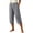 Gray women capri pants with pockets a1, variant on Cagogo Women's Capri Pants Elastic Waist Loose Casual Cropped Pants with Pockets Beach Lounge Trousers Summer Work Clothing, Army Green S