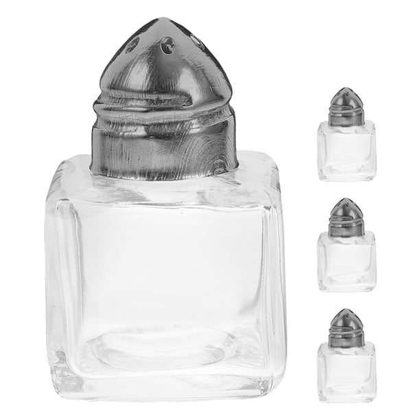 4 tarros vacíos para condimentos, salero y pimentero para cocina y exteriores.