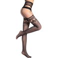 thumbnail image 3 of XINQIHANG Collants Résille Taille Haute pour Femmes, Bas Noirs, 3 of 4