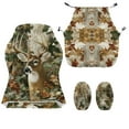 thumbnail image 4 of SCRAWLGOD Camo Hunting Forest Deer Print Print Gaming Chair Slipcover, 4 Pieces Stretchable Rotating Chair Slipcovers with Armrest Cover Dustproof Reclining Gaming Seat Covers with Zipper, 4 of 7