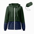 thumbnail image 2 of Godom Womens Waterproof Raincoat Lightweight Color Block Jackets Windproof Hooded Jacket with Pockets, 2 of 5