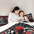 thumbnail image 3 of Manfei Motorcycle Dirt Bike Twin Bedding Sets 7pcs for Men Boys, Racing Flag Bedding Comforter Set, Black White Red Sheet Sets, Super Cozy Room Decor, 3 of 7