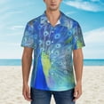 thumbnail image 4 of Balery Peacock Print Men's Hawaiian Shirts Short Sleeve Beach Shirt Relaxed Fit Vacation Button Down Shirts-X-Large, 4 of 9