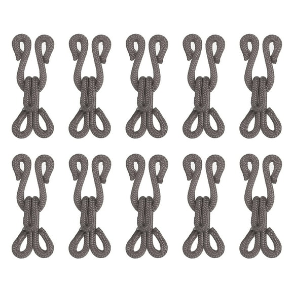 Sewing Hooks and Eye, 30pack Polyester Covered Hooks and Eyes Closure for Clothing(Dark Gray, 27mm Length)