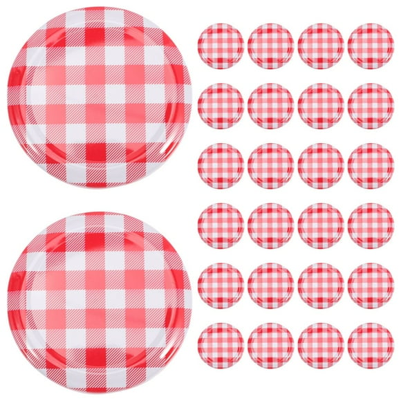 AMERTEER 40Pcs Jam Jars Lids Wide Mouth Screw Lids Twist Off Lids Storage Caps for Canning Jars