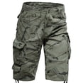 thumbnail image 2 of GrmtClth Men's Camouflage Print Cargo Shorts Multi Pocket Knee Length Short Trousers Athletic Outdoor Casual Loose Fit Shorts Army Green 32short, 2 of 5