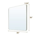 thumbnail image 4 of ANGELES HOME 36 x 36 Inch Bathroom Vanity Mirror, Aluminum Framed Wall Mirror, Horizontal/Vertical Mounted Rectangular Bathroom Mirror, Square Vanity Framed Mirror for Wall, Brushed Nickel, 4 of 11