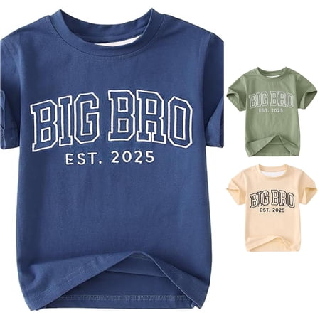 Gyujnb Outdoor and Family Graphic Print Short Sleeve Crew Neck Casual T-Shirt (Baby Big Boys) 1-2 Years