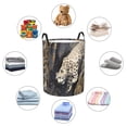 thumbnail image 4 of Daiia Graceful Snow Leopard Round Laundry Basket with Handles Thickened Waterproof Circular hamper,Dirty Clothes Storage Basket for Bedroom,Bathroom,College Dorm-Small, 4 of 6