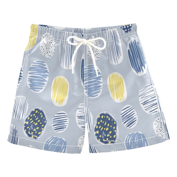 Abstract Circles with Stripes Boys' Swim Trunks Beach Pool Shorts Quick Dry Soft Fabric Classic Fit