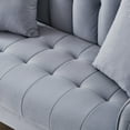 thumbnail image 6 of Loveseat Sofa,52" Velvet Small Sofa Couch Upholstered Love Seat Sofa with Tufted Seat for Living Room,Small Space,Light Blue, 6 of 7