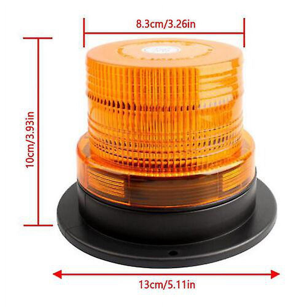 Led Warning Light Car Auto Amber Lamp Magnetic Flashing Strobe Beacon Emergency