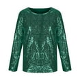 thumbnail image 4 of KAUOD Cute Sequins Shirt for Girls Crew Neck Long Sleeve Glitter School Dance Tops Clothes Kids Soft Pullover Sweater, 4 of 5
