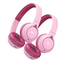 2 Pack Multicolor MEE audio KidJamz KJ45BT Safe Listening Bluetooth Wireless Headphones for Girls / Kids / Students / School / Library / Classroom with Volume-Limiting Technology