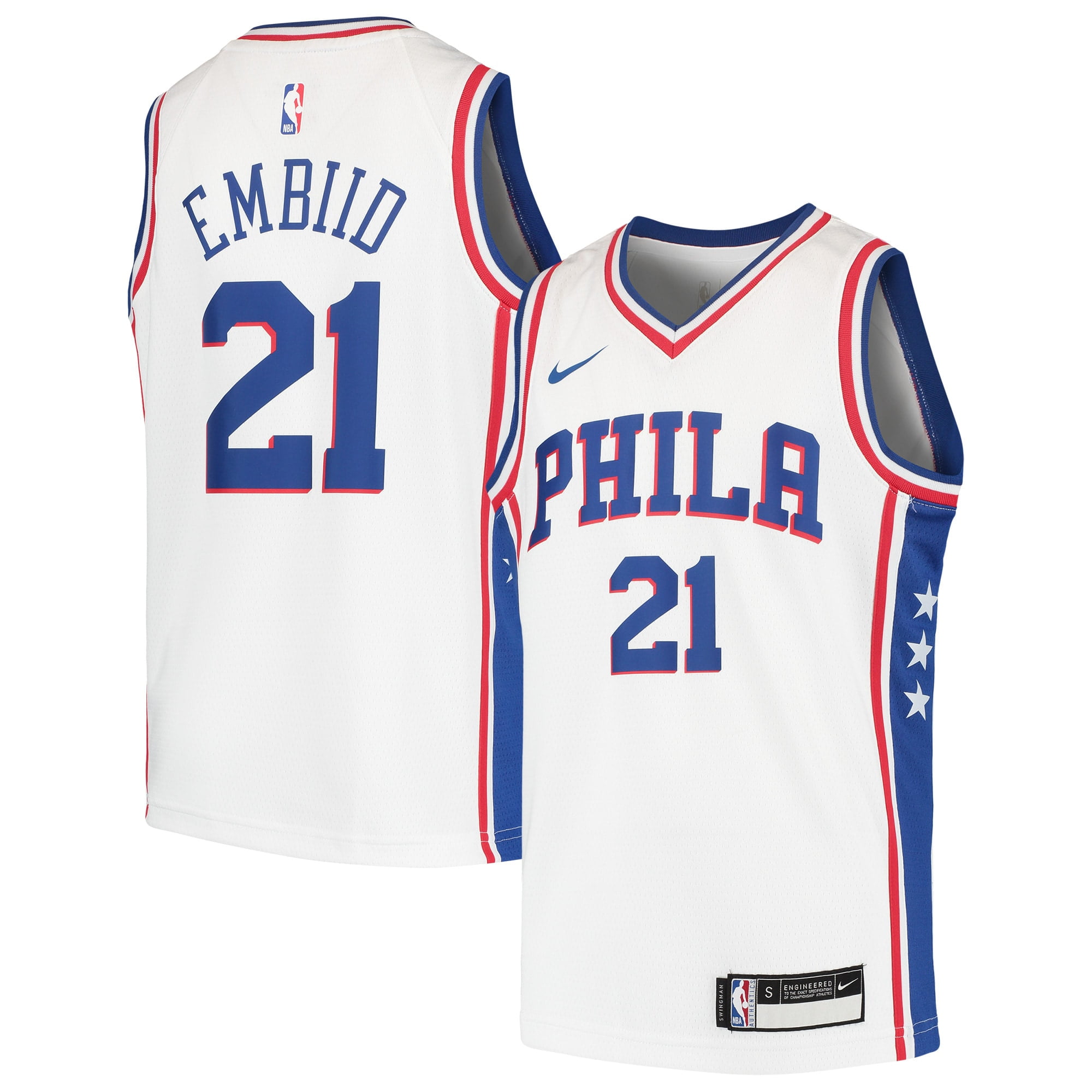 Nike Joel Embiid Philadelphia 76ers Nike Youth Swingman Jersey White Walmart Com Walmart Com