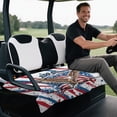 thumbnail image 4 of Yuyamidu Eagle Golf Cart Seat Covers for Club Car Seat Cover 250 Years American Flag Golf Cart Seat Towel with Pockets Fits for Club Car and More 2 Person Seats Golf Carts, 4 of 7