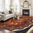 thumbnail image 2 of Brown Orange Black Area Rugs 5'x7', Washable Small Throw Rugs for Laundry Room Playroom, Modern Tie-dyeing Ombre Abstract Art Indoor Outdoor Rug Non-Slip Low Pile Carpet Runner Reversible Floor Mats, 2 of 8