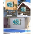 thumbnail image 4 of Vintage Teal Outdoor TV Cover 48 to 50 inch Sea Turtle Coral Starfish Marine Life Nautical Waterproof Dustproof TV Covers for Outside with Zipper Remote Control Pocket Flat Screen Protectors, 4 of 7