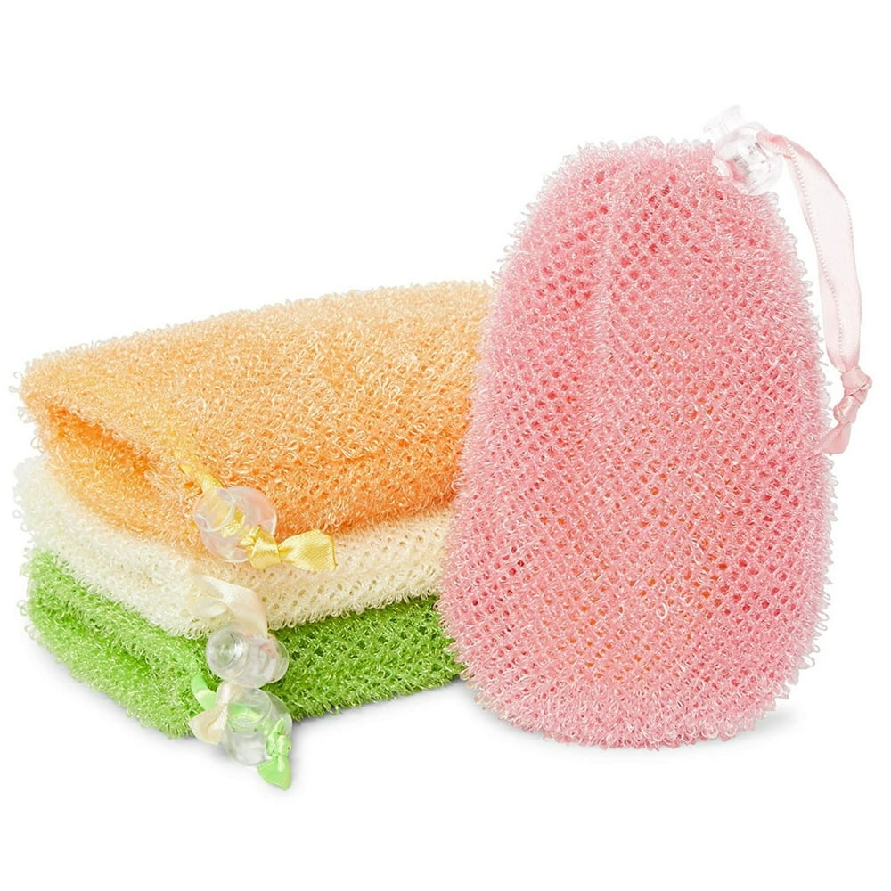 4 Pack Soap Exfoliating Bag with Drawstring for Shower Mesh Soap Saver