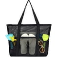 thumbnail image 1 of Mesh Beach Bag, Extra Large Beach Tote with Zipper Pocket Pool Bag for Cruise/Swim/Vacation Essentials, 1 of 6