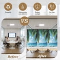 thumbnail image 5 of Coastal Ocean Window Privacy Film, Sandy Beach Coconut Tree Blue Sky Scenery Static Cling UV Sun Blocking Heat Control Window Tint, Non-Adhesive One Way Windows Privacy Cover 35.4''x78.7'', 5 of 7