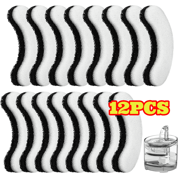 12pcs Cat Water Fountain Filters, Water Fountain Filters Replacement for Cat, Water Fountain Fit for Clear Fountain Dispenser