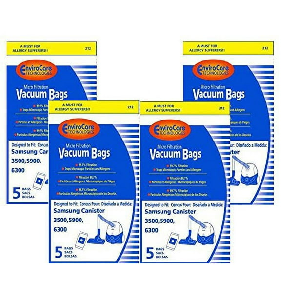 EnviroCare Replacement Micro Filtration Vacuum Bags Designed to Fit Samsung 3500, 5900, 6300 Canisters 20 Bags