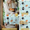 thumbnail image 5 of Football and Basketball Blue Pattern Round Tablecloth 60"x60", Wrinkle Resistant Wipeable Table Cover for Kitchen Dining Room Picnic Patio and Party, 5 of 6