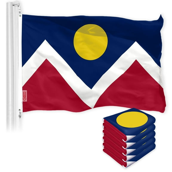 Denver City Flag 3x5FT 5-Pack 150D Printed Polyester By G128