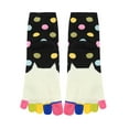thumbnail image 3 of INSPIRE CHIC Women's Cute Colorful Kitten Stretchy Dots Ankle Toe Socks Black women shoe 4-6/youths shoe 3.5-5, 3 of 4