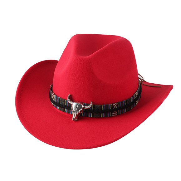 Kelon Cowboy Clearance Polyester Hat Classic Western Cowboy Hat For Men Women Wide Brim With Bull Headband