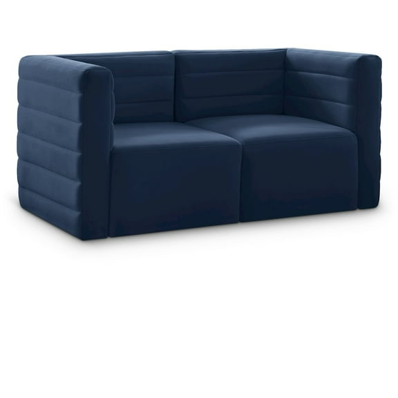 Meridian Furniture Quincy Navy Velvet Modular Sofa