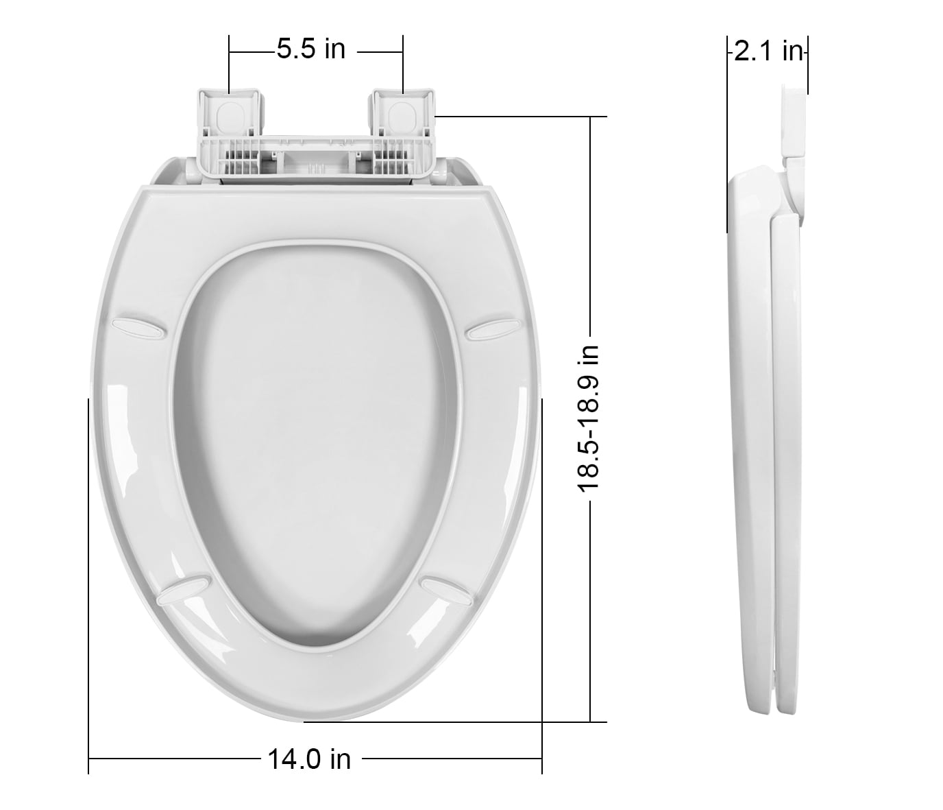 (4 pack) Mainstays Plastic Elongated Slow-Close Toilet Seat in White