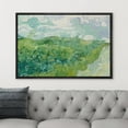 thumbnail image 4 of PixonSign Framed Canvas Print Wall Art Green Wheat Fields by Vincent Van Gogh Nature Wilderness Illustrations Modern Art Decorative Floral Botanical Minimal Calm/Relax/Cozy Fine Art - 24"x36" Black, 4 of 5