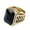 Gold Black Black, variant on Men's Stainless Steel Vintage Wedding Promise Engagement Ring with Big Stone Gold Light Orange Size 7