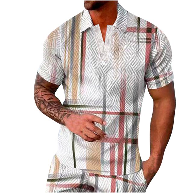 Cameland Tenue d'Été pour Hommes Chemise de Mode Décontractée à Manches Courtes Col Rabattu