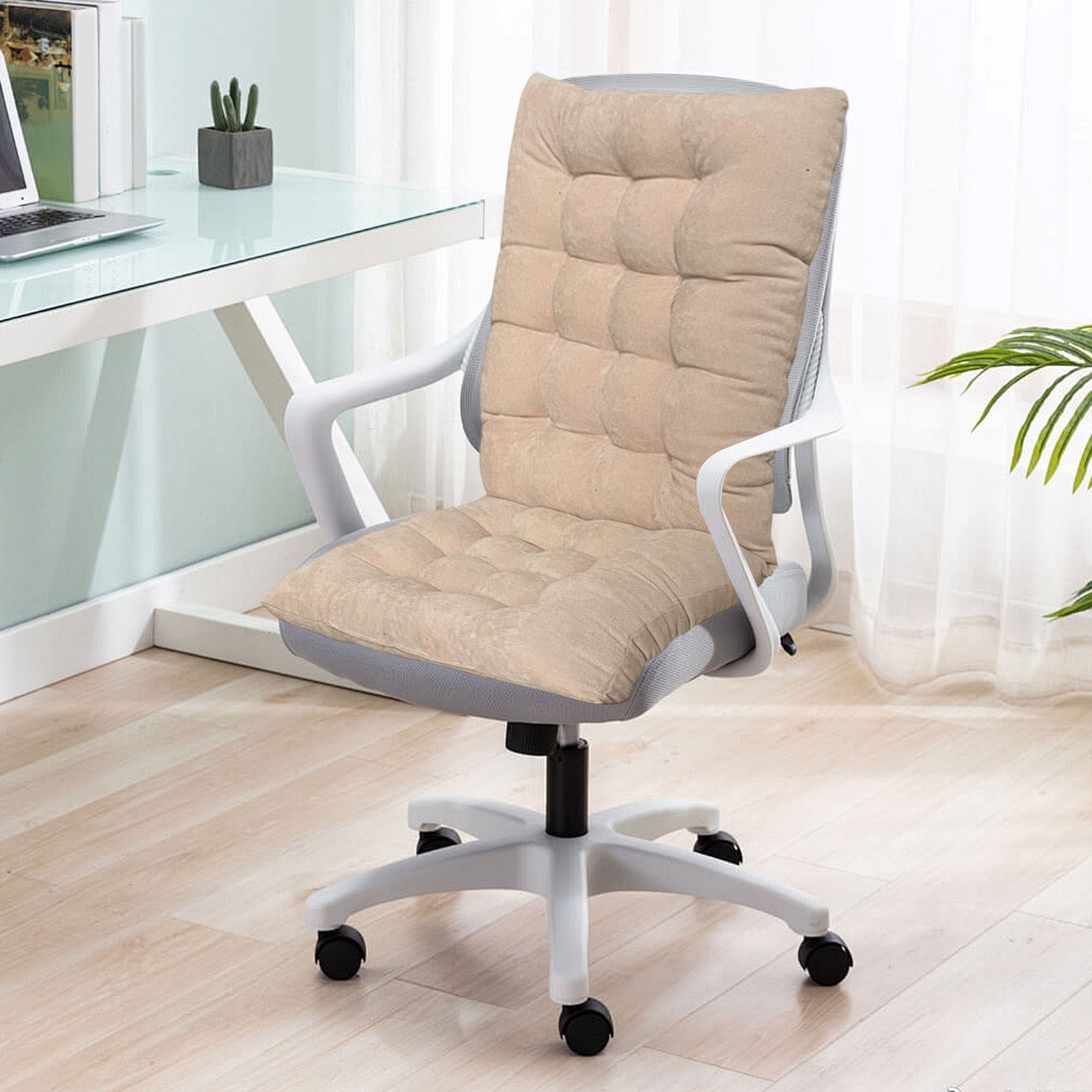 HongMinWen High Back Chair Seat Cushion, Dining, Office Chair Pads with Ties Thickened One-Piece Rocking Chair Cushion, Indoor/Outdoor Furniture Patio Chair Cushion
