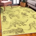 thumbnail image 3 of Jurassic Decorative Rug, Arrangement of Various Dinosaurs Illustrations Skeleton Biology Historic, Quality Carpet for Bedroom Dorm and Living Room, 6 Sizes, Pastel Yellow, by Ambesonne, 3 of 4