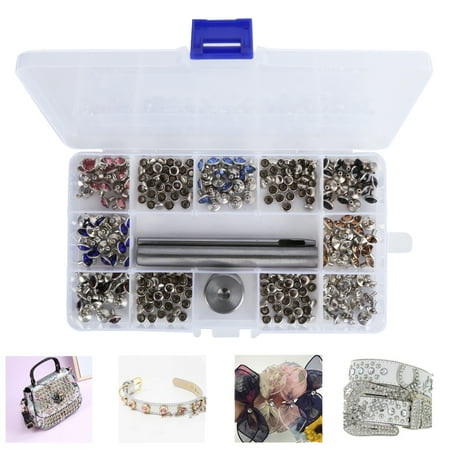 

ESTINK Decorative Rivets Kit Rhinestone Rivets Kit Rhinestone Stud Rivet Set Dress Shoes Decoration Decorative Kit Craft Supplies 8mm