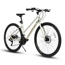 700C Road Hybrid Bike for Adult , 21-Speed Road Bike Road Bicycle Carbon Steel Frame/Dual-Disc Brakes/Multiple Colors