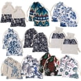 thumbnail image 1 of kilofly 20 pc Chinese Jewelry Bag Coin Purse Floral Print Drawstring Gift Pouch, 1 of 5