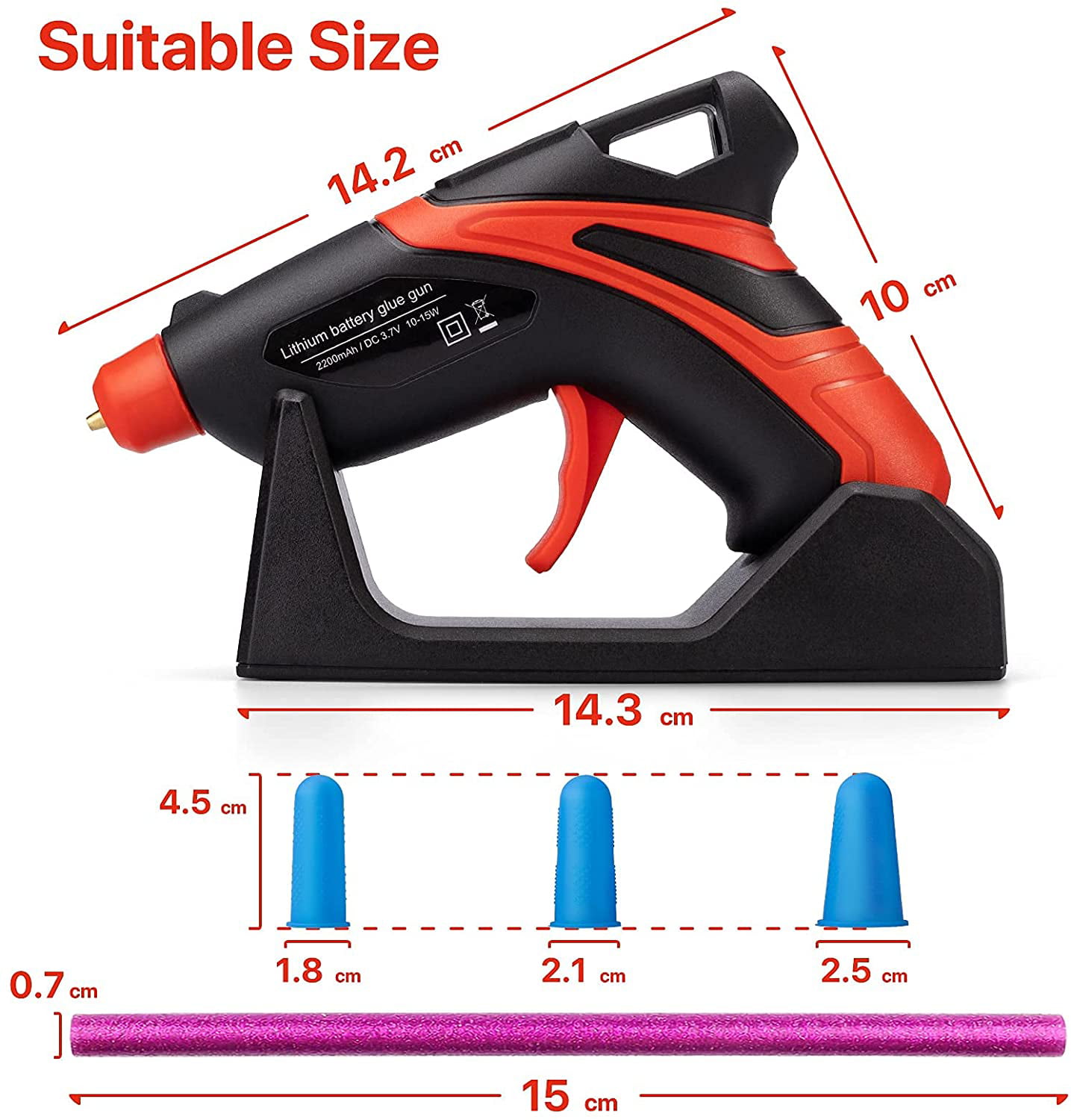 Cordless Glue Gun Hendoct USB Rechargeable Fast Preheating Wireless Mini  Glue Gun with 30pcs Hot Glue Sticks & 3 Finger Protectors for DIY Crafts