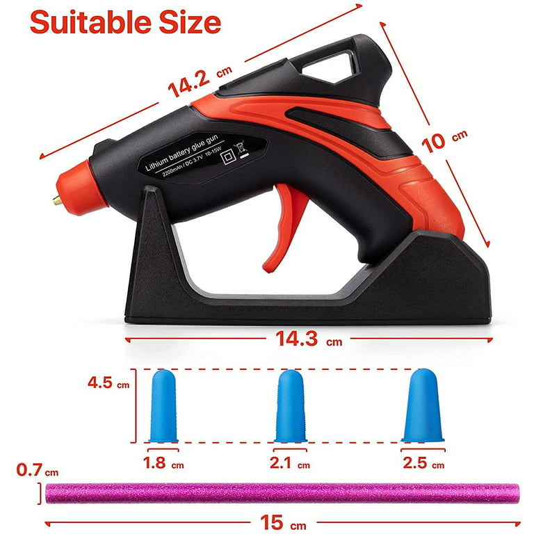Liumai Cordless Hot Glue Gun Kit with 30pcs Mini Glue Sticks, USB  Rechargeable Mini Glue Gun with Carrying Case, Stand-Up Base, Smart  Power-Off Hot