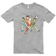 thumbnail image 2 of Plus Size Soccer Action Graphic Design Deluxe Jersey T-Shirt - Heather Grey 2XL, 2 of 4
