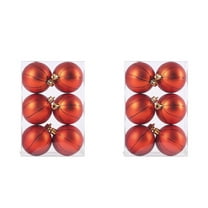 Taicans 12-Pack Christmas Tree Ornaments - 2.4in Football & Basketball Shaped Baubles,Plastic Glitter Balls for Xmas Decor,for Family Holiday Decorations and Xmas Tree Fireplace