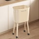 thumbnail image 1 of Cubo de basura con ruedas Contenedor portátil nórdico multiusos Papelera para el hogar para beige, 1 of 9