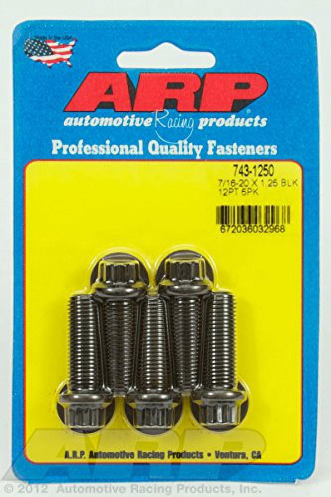 Automotive Racing Products 743-1250 7/16-20x1.250 12pt Blk Ox Bolts
