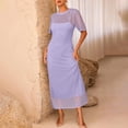 thumbnail image 2 of Drses Womens Italian Dress Two-Piece Dress Set Featuring A Solid-Color Short-Sleeved Round-Neck Dress Sundresses For Women, 2 of 9